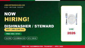 Dishwasher & Steward Jobs in UAE – Freshers Can Apply