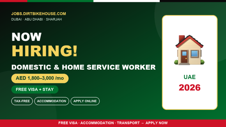 Domestic & Home Service Jobs in UAE – Visa Sponsorship Available