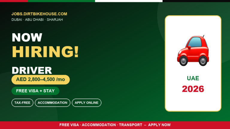 Driver Jobs in UAE – Company Visa & Accommodation
