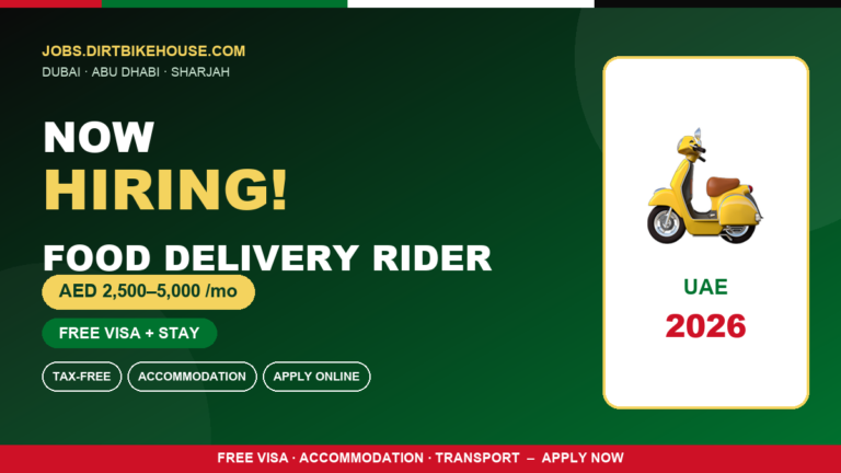 Food Delivery Rider Jobs in UAE – Bike & Visa Provided