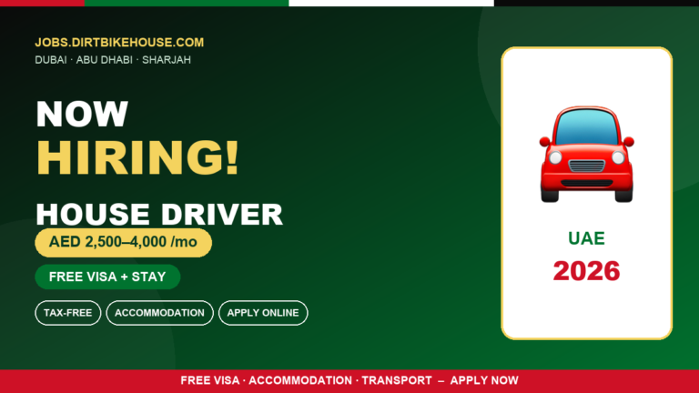 House Driver Jobs in UAE – Family Sponsorship Available