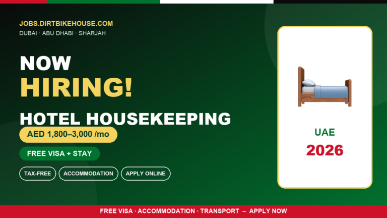 Housekeeping Jobs in UAE Hotels – Free Visa & Accommodation