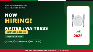 Waiter & Waitress Jobs in UAE – AED 1,800–3,500 Salary